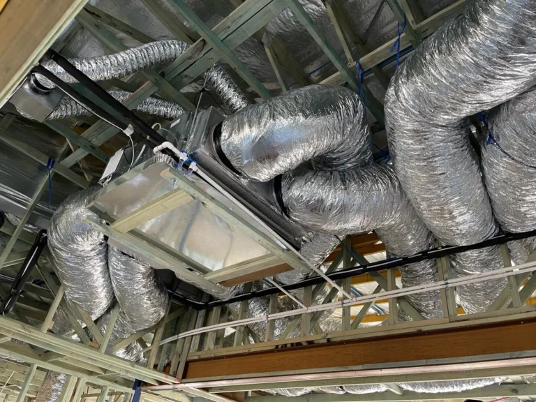 HVAC ductwork in building under construction